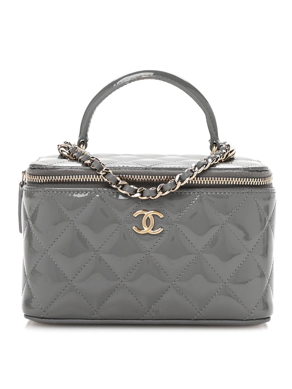 Chanel Patent Quilted Small Top Handle #358496C24B